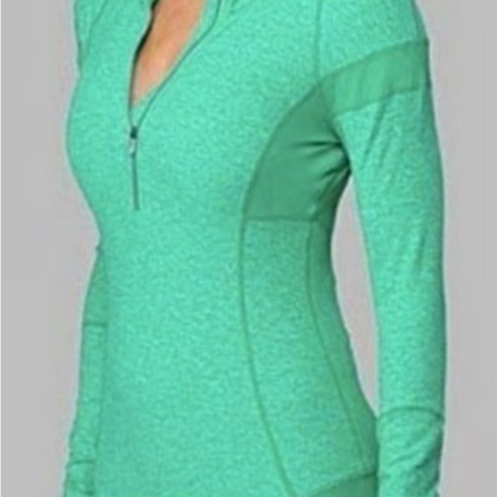 Lululemon Swifty Tech Half-Zip Teal Long Sleeve Top Size 4